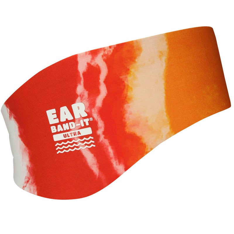Ear Band-It Earvolution Ear Band-It Ultra Swimming Headband for Kids/Adults - Invented by Ear  Nose  and Throat Doctor - Anti-Slip Neoprene for Protection - Putty Buddies Sold Separately - Large  Tie Dye Orange - Image 1